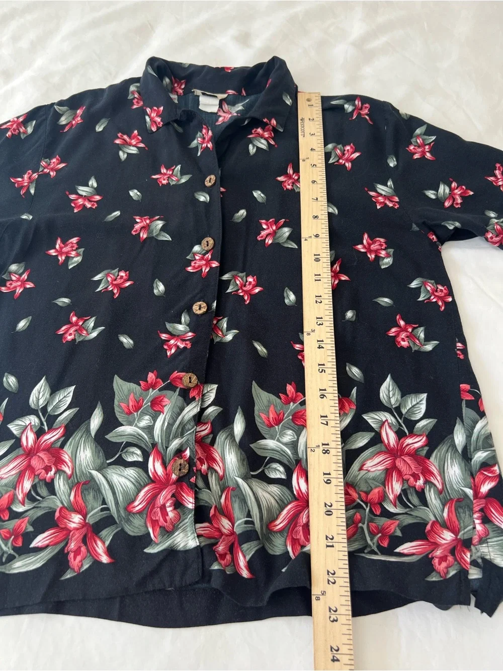 Vintage Teddi Hawaiian Tropical Print Button Down